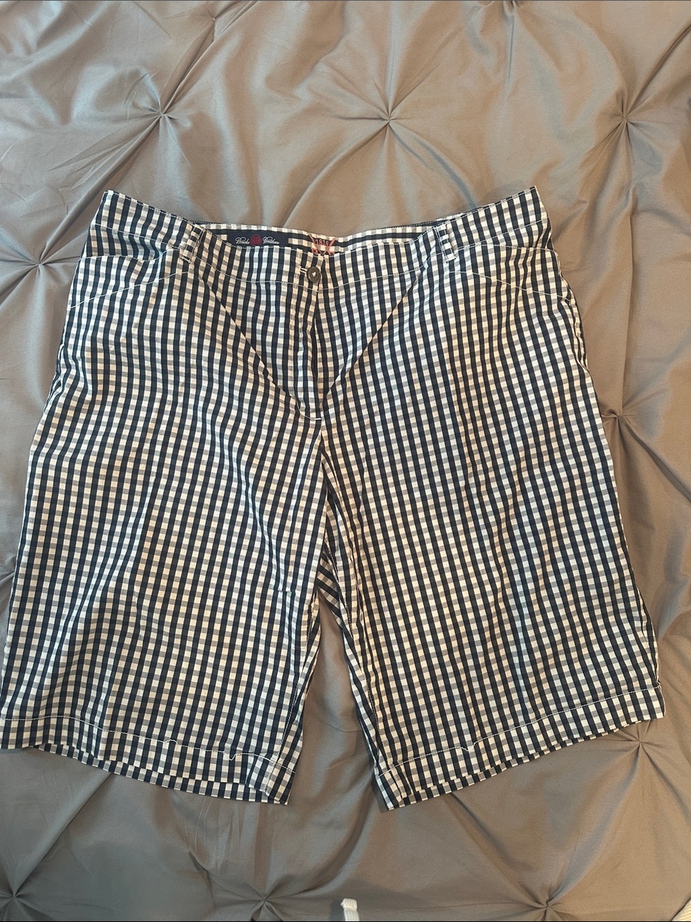 Brooks Brothers Navy & White Gingham Bermuda Shorts